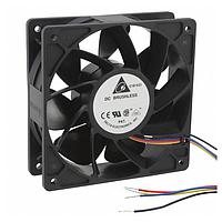Delta Electronics, Inc. QFR1212GHEXUM Tubeaxial Fan, 120x38mm, 12VDC, 210.38CFM, Ball, 4Leads, Lock Rotor Sensor, Tach/PWM