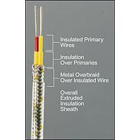 OMEGA EXPP-E-16-TCB-P-100 Copper Overbraid Thermocouple Duplex Extension Wire (100 ft, ANSI, E, 0.19 x 0.26 in, 16 AWG, Solid)