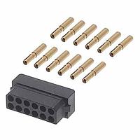 Harwin M80-6131245 Receptacle Housing Cable Conn Kit, 12P Female,Dbl Rw, 22AWG