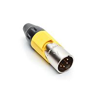 Amphenol Audio AX4M4M Connectors 4P PIN M PLUG YELLOW MARK SLEEVE