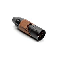 Amphenol Audio AX4MB1M-AU Connectors 4P PIN M PLUG BLKGLD W BRN MRK SLV