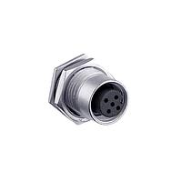 Amphenol LTW HDM12A-05PFFP-SF8001 Receptacles Heavy Duty M12 Circular Metric Connector, A Code, High Temperature, Metal, 4A, 05 pins, Female Connector, Female Contact, Hexagonal, PG9, Screw Thread, Receptacle, PCB 180 , Receptacle, Front Fasten, IP68 / IP69K