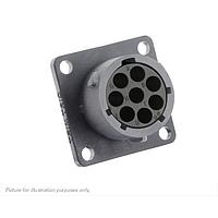 Eaton Souriau-Sunbank UTSX0128SW Receptacles Square flange receptacle, without backshell, for 8 female contacts, IP68/69K, keying W