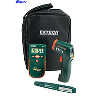 Technician servicing a moisture meter used for wood and construction material inspection