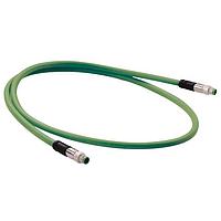 HARTING 2134C7C7405100 Sensor Cables / Actuator Cables M8 D-code Double Ended Overmolded Cable Assembly, 4pin, shielded, straight male to straight male, PVC Green, 10.0m