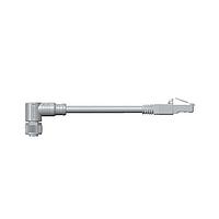 Amphenol LTW MSAS08FR-SPBML-SE003 Sensor Cables / Actuator Cables M12 Circular Metric Connector, A Code, Metal, 2A, 08 pins, Female Connector, Female Contact, M12 Right Angle-to-RJ Straight, Screw Thread, Overmolded Double Ended, Length 3000mm, IP68 / IP69K