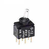 NKK Switches G12JPCF Ultra miniature fully illuminated toggles SPDT ON-NONE-ON R/G