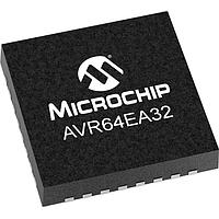 Microchip Technology AVR64EA32-I/RXB MCUs 64KB, RWW, 6KB RAM, 32p VQFN, 85C, 20MHz, CFD, 12b ADC, PGA, 2xComp, DAC, 3xUART, SPI, TWI