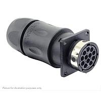 Eaton Souriau-Sunbank UTGX0JC1492SW Receptacles Square flange receptacle, with cable gland backshell, for 12 female contacts, IP68/69K, keying W