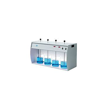 Laboratory flocculator used for controlled mixing and jar test inspection
