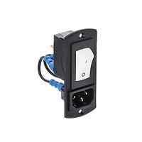 E-T-A Circuit Breakers 3120-N526-P7T1-W02D-3A-X3120-A-04-00-11 Thermal AC PEM, w/ 2 pole , 3A, white rocker, C14 inlet, pre-wired