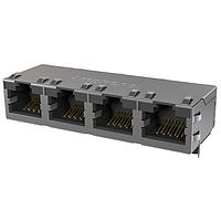 Amphenol Commercial Products RJE584885401 Connectors Standard Profile CAT5E RJ45 - 4 Port without LED, Shielded with EMI Tabs