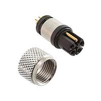 NorComp 858-LP5-10TRLS4 Connectors M12 5P L-CODE MALE BRS/TIN SHL, SS NUT