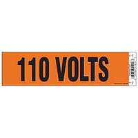 HellermannTyton 596-00946 Labels Voltage Marker, 2.25" x 8.50", 110 Volts, Vinyl, Orange, 1/card, 50 cards/pkg
