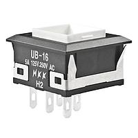 NKK Switches UB16KKW016F Pushbutton Switches SQ ON-ON GREEN LED SOLDER LUG BODY ONLY