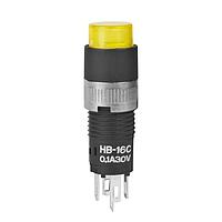 NKK Switches HB16CKW01-5D-DB Subminiature SPDT ON-ON RND AMB LED/AMB-WHT CAP