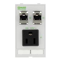 Murrelektronik 4000-68000-4060000 Ethernet I/O Modules MODLINK MSDD SINGLE COMBI INSERT USA NEMA 5-15, 2xRJ45 female/female