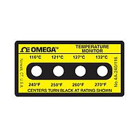 OMEGA 4A-A-240-30 Non-Reversible, Four point Horizontal Temperature Label (270 °F)