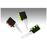 BIVAR H320CHGBWD-LP LED Circuit Board Indicators LED Assembly, Right Angle, 3 mm LED, Tri-Level, 1 Station, HE Red, 635 nm