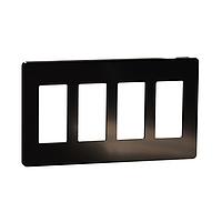 Square D SQWP141004BK Cover Frame 4 GANG SCREWLESS MATTE WALL PLATE BK