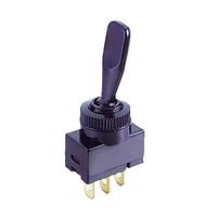 Shin Chin R13-61L-01-R(VDC) Toggle Switches 20A/12VDC 3P SPST/OFF-ON/0.25"SQ Transparent Lever/Red LED