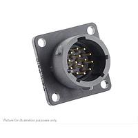 Eaton Souriau-Sunbank UTSX012D14PW Receptacles Square flange receptacle, without backshell, with 14 male PCB contacts, IP68/69K in unmated conditions, keying W