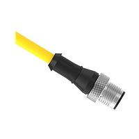 Banner Engineering QDE2R4-825D Sensor Cables / Actuator Cables Cordset: Single Ended M12; 8-pin Straight Male; 7.62 m 5x22 Yellow PVC Jacket; Nickel-Plated Brass Coupling Nut