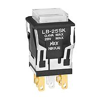 NKK Switches LB25SKG01-5F-JB Pushbutton Switches DPDT ON-(ON) 0.4VA SQR BRIGHT GREEN