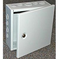 Bud Industries JBH-4955-KO Knockout Hinged Junction Box with Knockouts (6 X 6 X 4 In)