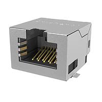 Amphenol Commercial Products RJE3C1886402 Modular 8P8C, RA, Cat6A, SMT, Sheild With No EMI Tabs, No LEDs