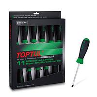 TOPTUL GAAE1101 11PCS Slotted & Phillips Super-Grip Screwdriver Set