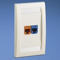 Panduit CFKE2A6U3A Modular Connectors / Ethernet Connectors Faceplate 2 Port Exec 1 Cat6 and