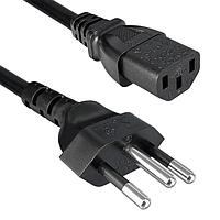 Qualtek Electronics 392006-01 AC Power Cord 6FT 10A 250V CORD BRAZIL C13 BLACK