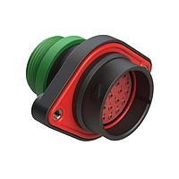 Amphenol SINE Systems AHDP02-24-23PN-STA Connectors 23 Position Panel Mount Receptacle, Pin, Shell Size 24, Normal Diameter Seal (Green), Small Thread Adapter