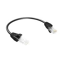 Amphenol Commercial Products RJE1Y22D57C42401 RJ-RJ Ethernet Cable Assembly RJ-RJ Ethernet Cable assembly, CAT6, Round Super Thin 28AWG, Black, Overmoulded, Un-Shielded, Length = 15 Feet