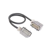 HARTING 20871469002100 Heavy Duty Power Connectors Han 16E Power Cable Assembly, Double Lever Metal Hoods, Side Entry, Male/Female Double Ended, UL2237 Listed, 1.0m