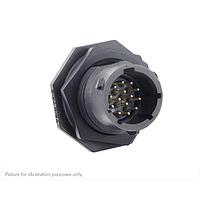 Eaton Souriau-Sunbank UTSX712D14PW Receptacles Jam nut receptacle, without backshell, with 14 male PCB contacts, IP68/69K in unmated conditions, keying W