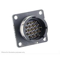 Eaton Souriau-Sunbank UTGX014D19P Receptacles Square flange receptacle, without backshell, with 19 male PCB contacts, IP68/69K in unmated conditions