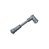 Amphenol LTW AB-CB06FL-CBFR-QD005 Sensor Cables / Actuator Cables X-Lok, Middle Size, Plastic, 10A, 06 pins, Female Connector, Female Contact, Right Angle-to-Straight, Push Lock, Overmolded Double Ended, Length 5000mm, IP68