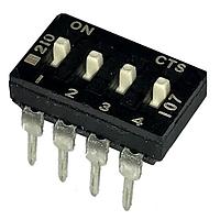 CTS Electronic Components 210-4ES DIP Switches 4 pos. Ext .height Bottom Seal