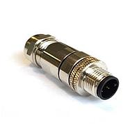 Bulgin PXMBNI12FIM04DSCPG7 Straight M12 Cu Ni Plate M InLine Flx Body