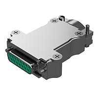 Amphenol Positronic RD25S10ACES Receptacle D-Sub Female Connector 25P Crimp Stainless Steel, Passivated Shell Backshell Assembly Jackscrews