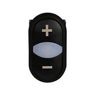 Eaton M22S-DDL-S-X4-X5 Double Button NON-FLSH ILL DBL PB BLK-BZL BLK TOP BLK