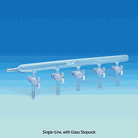 SciLab SL.Man2025 Vacu. Manifold.2Line, 2-Way Glass cock, 4xPlaces