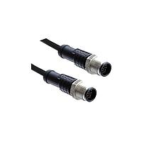 Amphenol LTW M12A17ML-12AML-SB002 Sensor Cables / Actuator Cables M12 Circular Metric Connector, A Code, Metal, 1.5A, 17 pins, Male Connector, Male Contact, Straight-to-Straight, Screw Thread, Overmolded Double Ended, Length 2000mm, IP68 / IP69K
