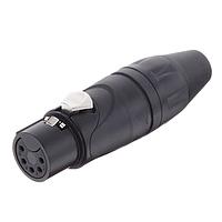 Amphenol Audio AX5FB-AU Cable Connectors 5 Pole Socket F Plug XLR AX Audio Cable Conn Black finish gold contact plating