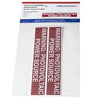 HellermannTyton 596-00678 Solar Label Solar Label, Reflective, Warning Photovoltaic Power Source, 6.5" x 1.0", VL, Red, 10/pkg