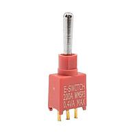 E-Switch 200AWMSP3T1A1M2RE Toggle Switches TOGGLE, 0.4VA 20VAC/VDC, SPDT On-Off-On, Through Hole PC Pin