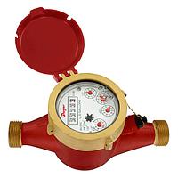 Dwyer WMH-B-C-11-10 High Temp Multi-Jet Water Meters for HVAC & Hot Water, Brass Body (BSPT Male, 1 in, 10 L/pulse)