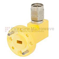 Fairview SMW15AC001-VM WR-15 to 1.85mm Male Waveguide to Coax Adapter UG-385/U Round Cover Flange With 50 GHz to 65 GHz Frequency Range For V Band